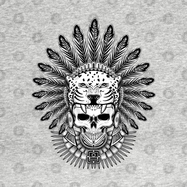 Aztec Jaguar Warrior Skull by Sixth Cycle